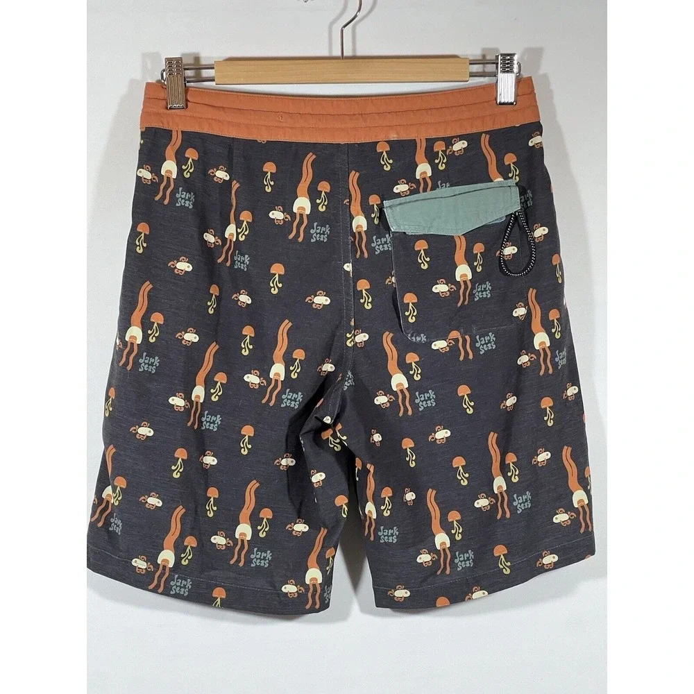 Grundens Dark Seas Boardshorts Mens 28 Jellyfish Coastal Surf Streetwear